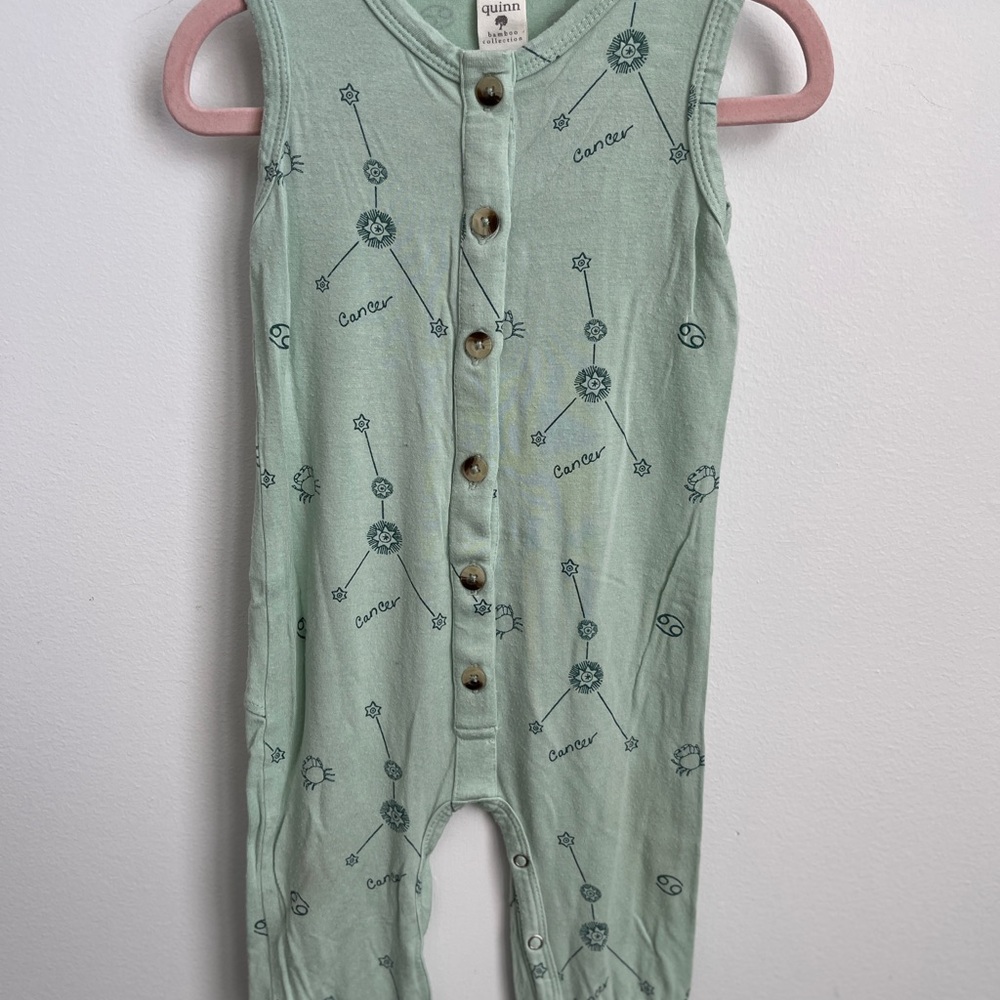 Kate Quinn Sleeveless Baby Romper Zodiac Print